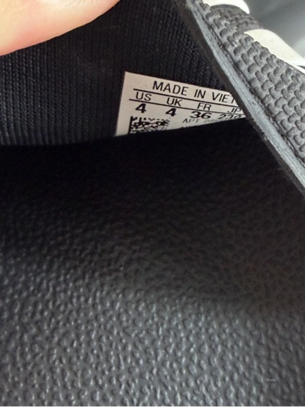 adidas Black Slides with White Three-Stripes- Boys Size 4